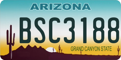 AZ license plate BSC3188