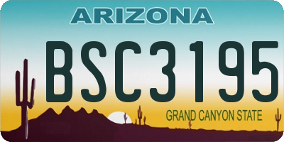 AZ license plate BSC3195