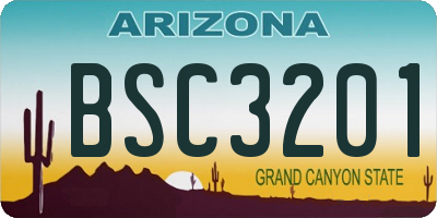 AZ license plate BSC3201