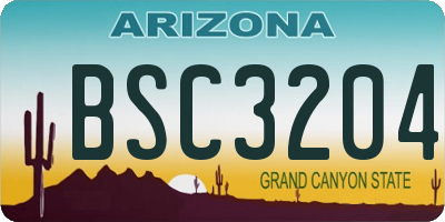 AZ license plate BSC3204