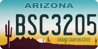 AZ license plate BSC3205