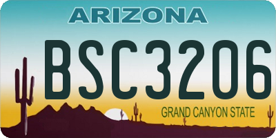 AZ license plate BSC3206