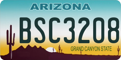 AZ license plate BSC3208