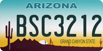 AZ license plate BSC3212