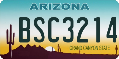 AZ license plate BSC3214