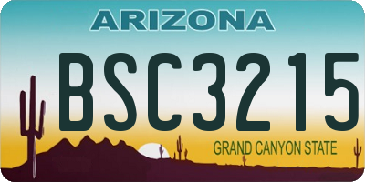 AZ license plate BSC3215