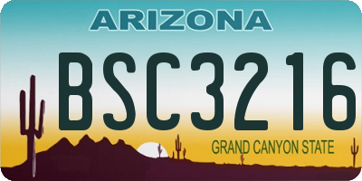 AZ license plate BSC3216