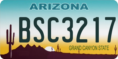 AZ license plate BSC3217