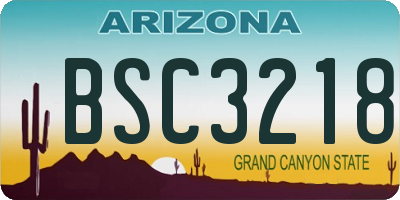 AZ license plate BSC3218