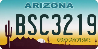 AZ license plate BSC3219