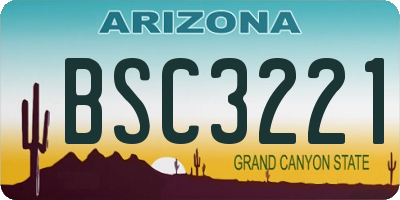 AZ license plate BSC3221