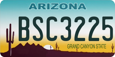 AZ license plate BSC3225