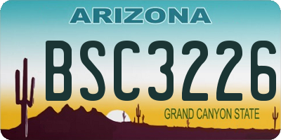 AZ license plate BSC3226