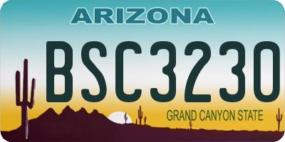 AZ license plate BSC3230