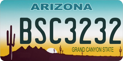 AZ license plate BSC3232