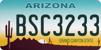 AZ license plate BSC3233