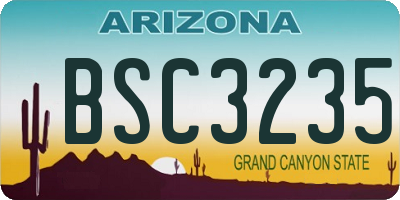 AZ license plate BSC3235