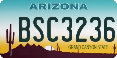 AZ license plate BSC3236