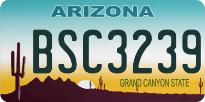 AZ license plate BSC3239