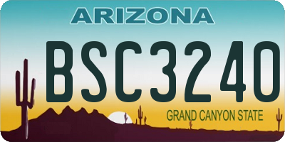 AZ license plate BSC3240