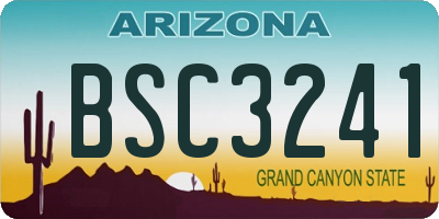 AZ license plate BSC3241