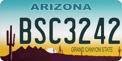 AZ license plate BSC3242