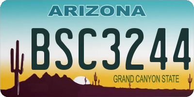 AZ license plate BSC3244