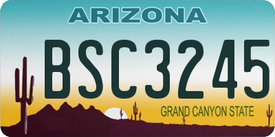 AZ license plate BSC3245