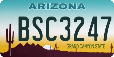 AZ license plate BSC3247