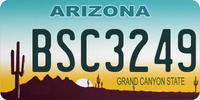 AZ license plate BSC3249