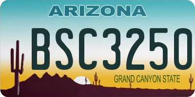 AZ license plate BSC3250