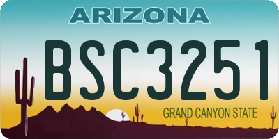 AZ license plate BSC3251