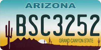 AZ license plate BSC3252