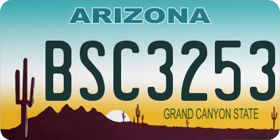 AZ license plate BSC3253