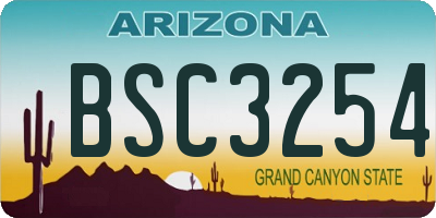 AZ license plate BSC3254