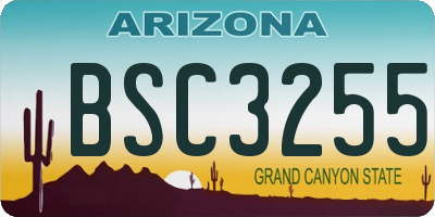 AZ license plate BSC3255