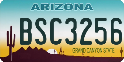 AZ license plate BSC3256