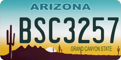 AZ license plate BSC3257