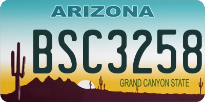 AZ license plate BSC3258