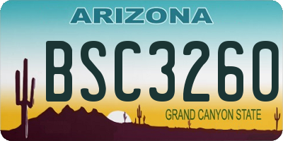 AZ license plate BSC3260