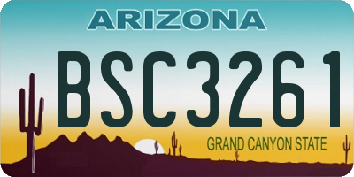 AZ license plate BSC3261