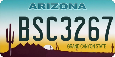 AZ license plate BSC3267