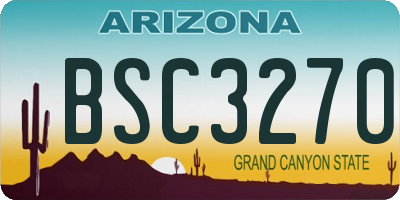 AZ license plate BSC3270