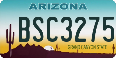 AZ license plate BSC3275