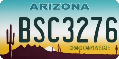 AZ license plate BSC3276