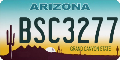 AZ license plate BSC3277