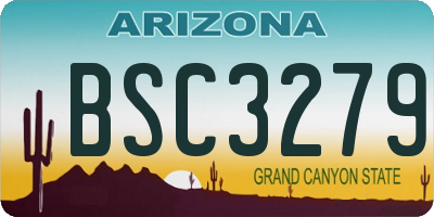 AZ license plate BSC3279