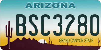 AZ license plate BSC3280