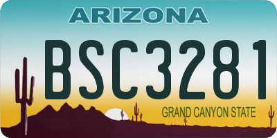 AZ license plate BSC3281