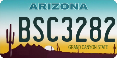 AZ license plate BSC3282